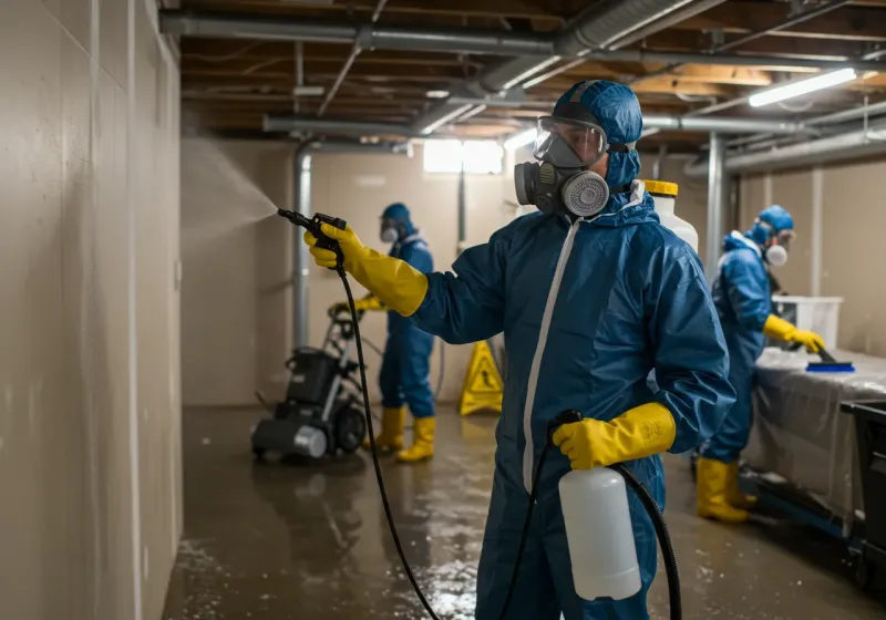 Basement Sanitization and Antimicrobial Treatment process in Arlington, VT